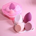 Wholesale Makeup Blender Sponge Set 4 Piece logo Pet Plastic Package Box Makeup Sponge Set