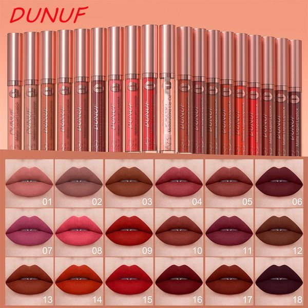 DUNUF 18 Multi-Color Long-lasting Moisturizing Velvet Matte Waterproof Lipstick Non-stick Cup Lip Gloss