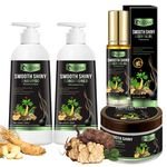 Organic Keratin Gel Shampoo Conditioner Set Refreshing Nourishing Ginseng Ganoderma Lucidum Extract for White Hair Turning Black