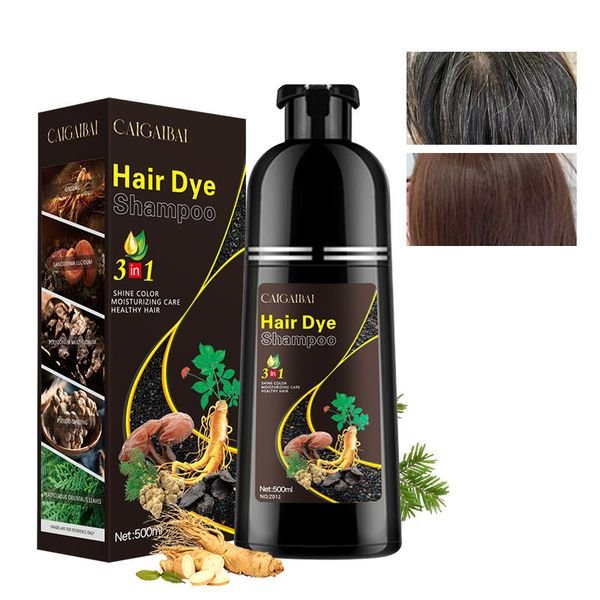 Ginseng Herbal Extract Shampoo No Side Effect Hair Color Dye Covering Gray or White Hair Color Dye Shampoo