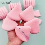 Wholesale Double-side Washable Soft Built-in Sponge Puff Cotton Pink Triangle Private Label Makeup Velvet Foundation Powder Puff